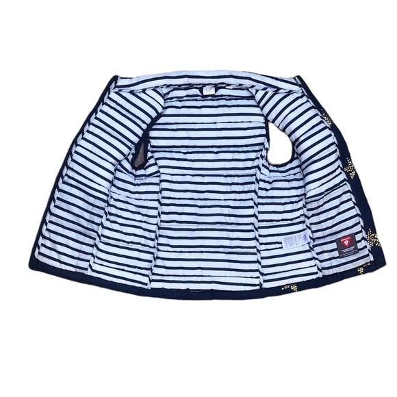 Gap kids navy blue puffer vest with gold stars, Medium - Picture 3 of 8